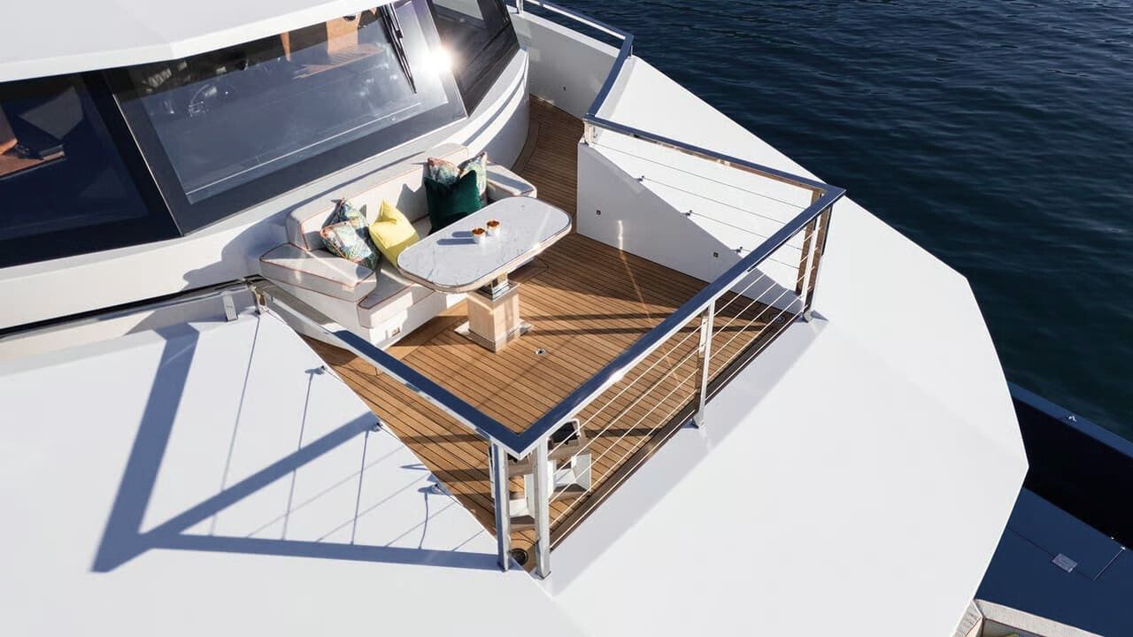 Fine dining setup aboard the yacht