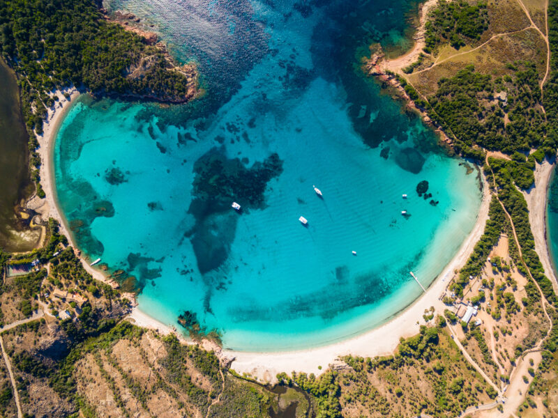 Aerial,View,Of,Rondinara,Beach,In,Corsica,Island,In,France