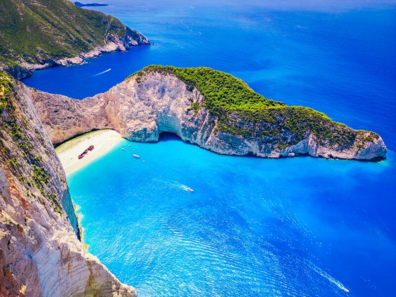 Navagio,Beach,,Zakynthos.,Aerial,Drone,View,Of,Famous,Shipwreck,Beach,